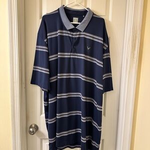 Callaway Men's Performance Polo Big & Tall 5XLT Navy Striped Shirt